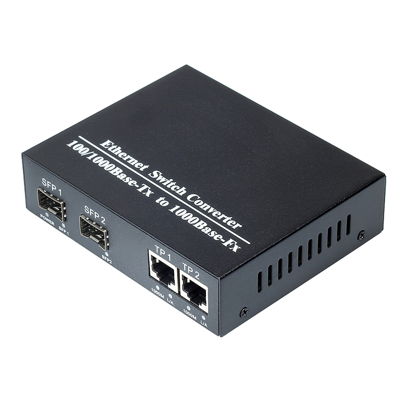 2x10/100/1000Base-TX to 2x1000Base-FX SFP Slot Fiber Switch